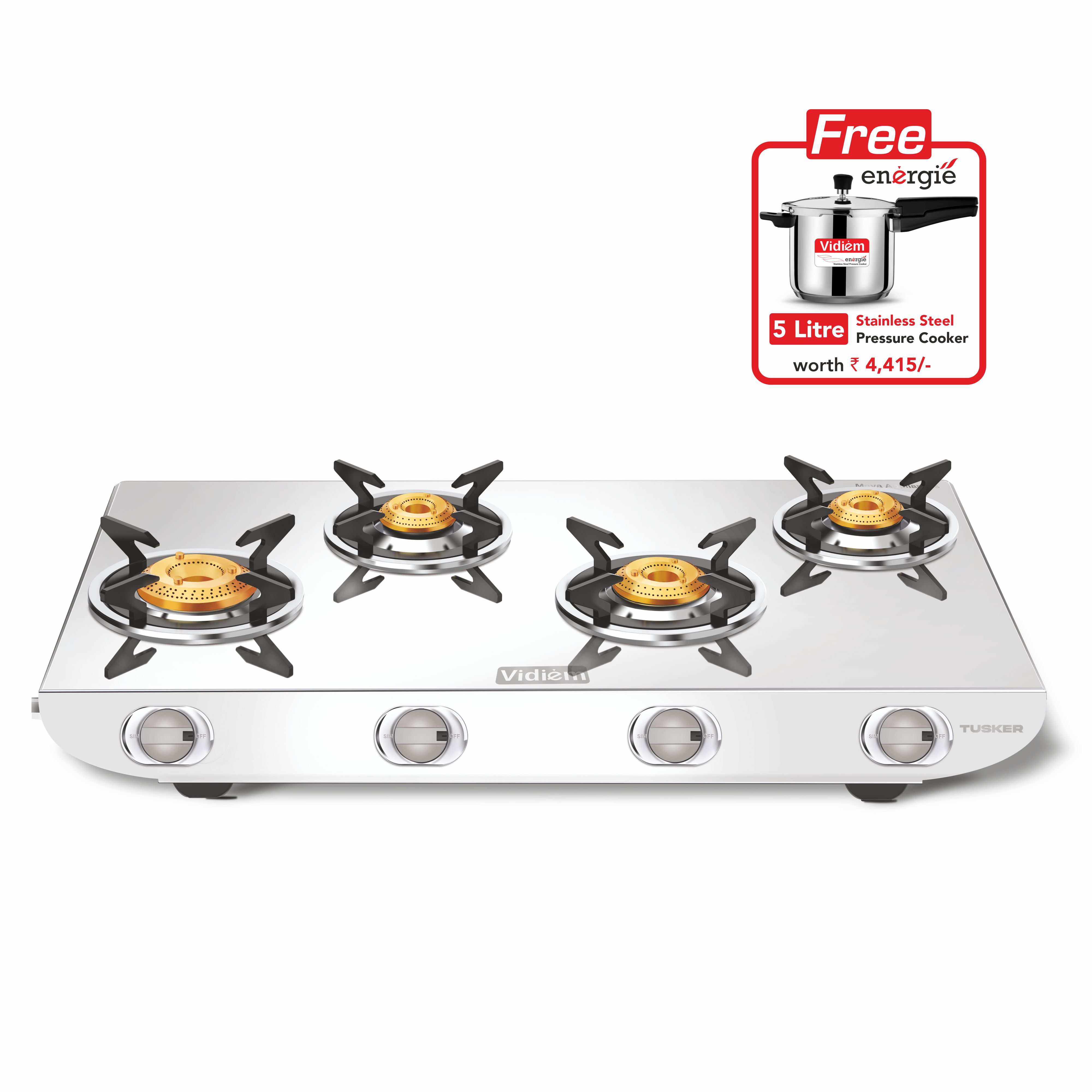 Buy Tusker 4 Burner Gas Stove Online At Low Prices Vidiem